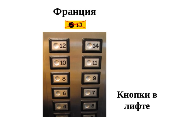 Франция  13 Кнопки в лифте 10 