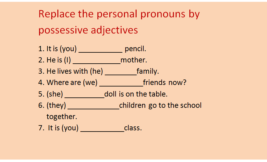 Para que se usa el possessive adjectives