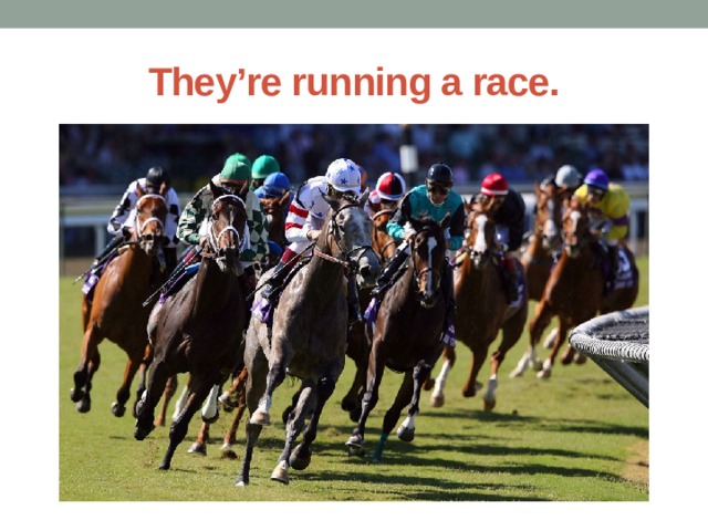 They’re running a race. 