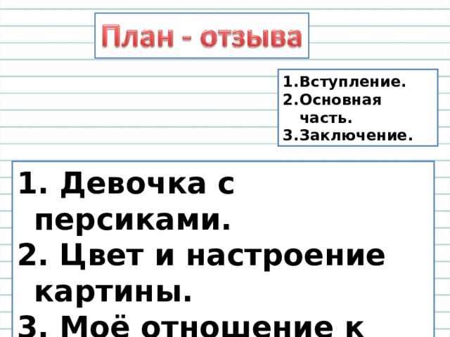 Как начать описание картины вступление