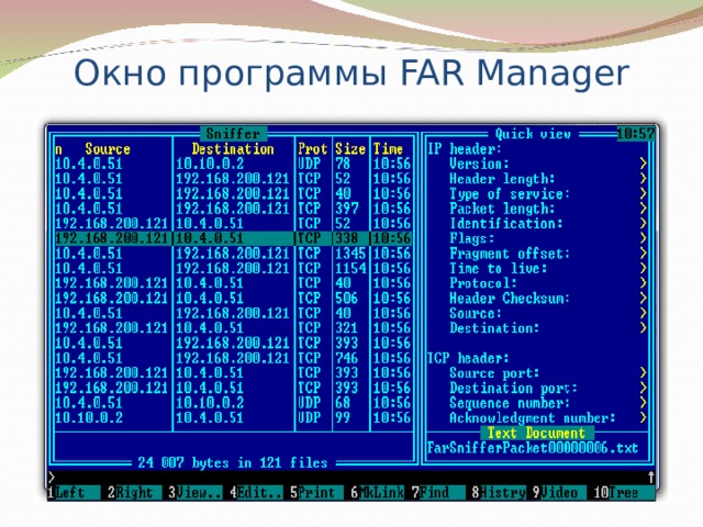 Окно программы FAR Manager 