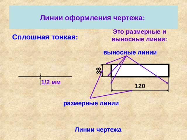 Сплошные тонкие линии на чертеже это