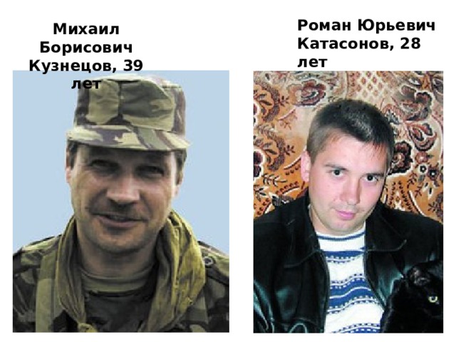 Роман Юрьевич Катасонов, 28 лет Михаил Борисович Кузнецов, 39 лет 