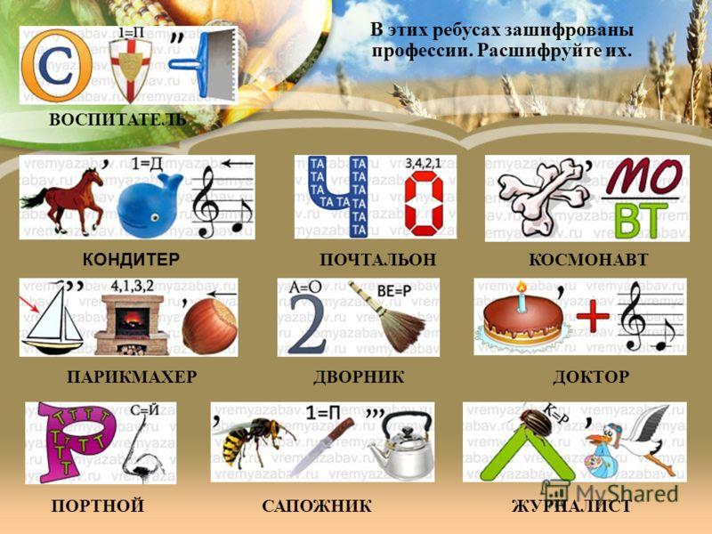 Ребусы по профессиям презентация