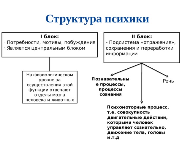 Структура психики схема