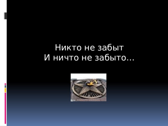 Никто не забыт И ничто не забыто… 