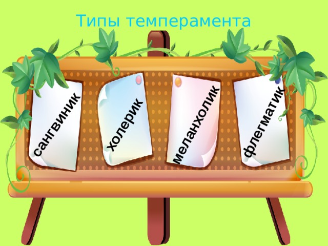 сангвиник холерик меланхолик флегматик Типы темперамента 
