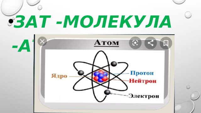 Зат -молекула -атом 