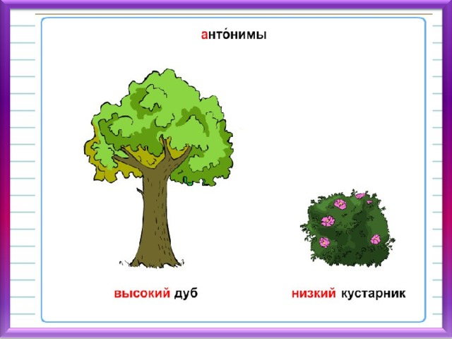 Антонимы технологическая карта урока 2 класс