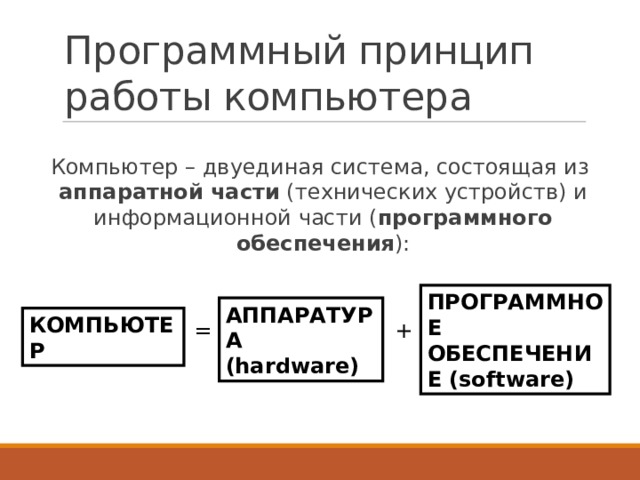 Принцип программного управления работой компьютера