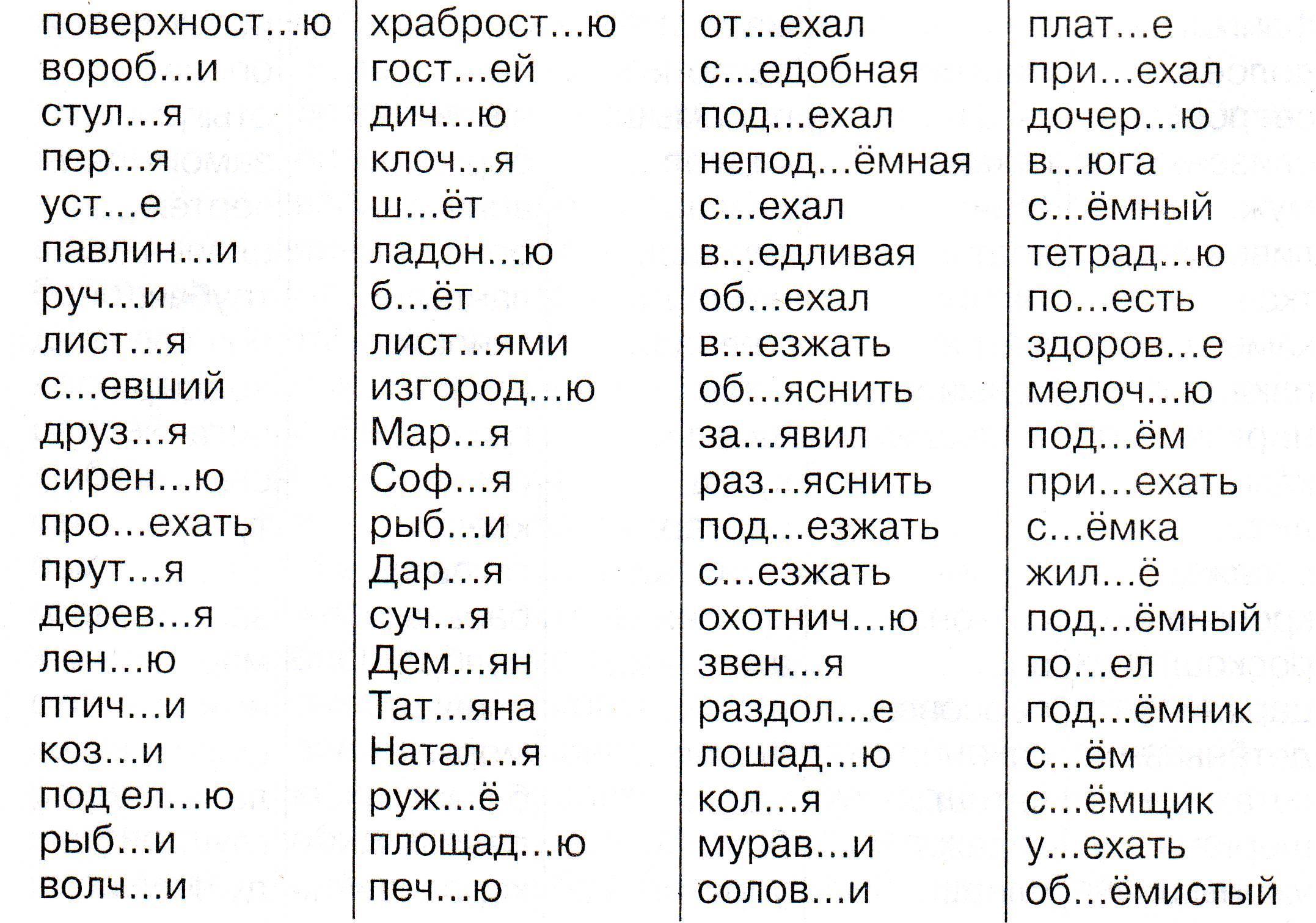 Карточки по русскому языку 2 класс безударные гласные в корне слова
