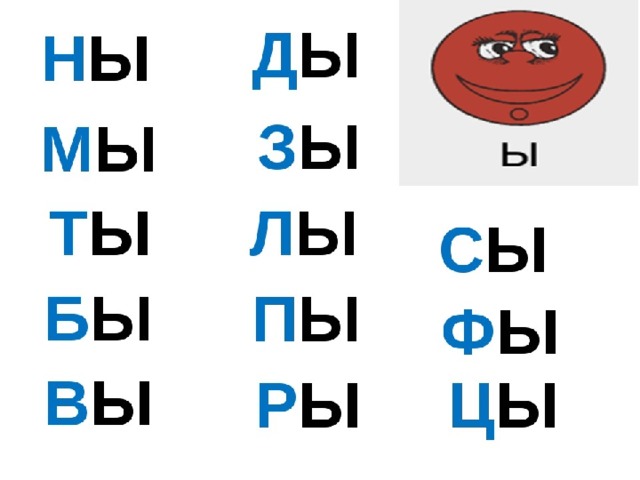 Картинки для детей слоги с буквой ы