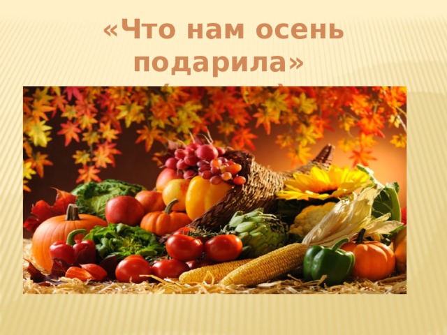 «Что нам осень подарила» (овощи) 