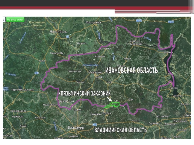 Карта заповедников владимирской области