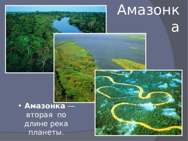  Амазонка — вторая по длине река планеты. Амазонка 