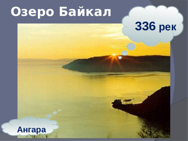 Озеро Байкал   336 рек Ангара 
