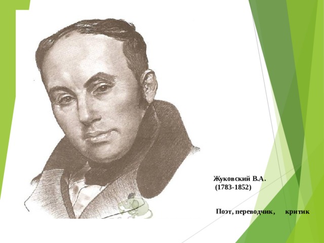 Жуковский В.А.  (1783-1852)  Поэт , переводчик , критик 
