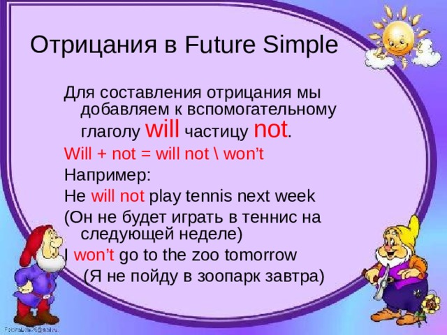 Future simple 4 класс правило презентация