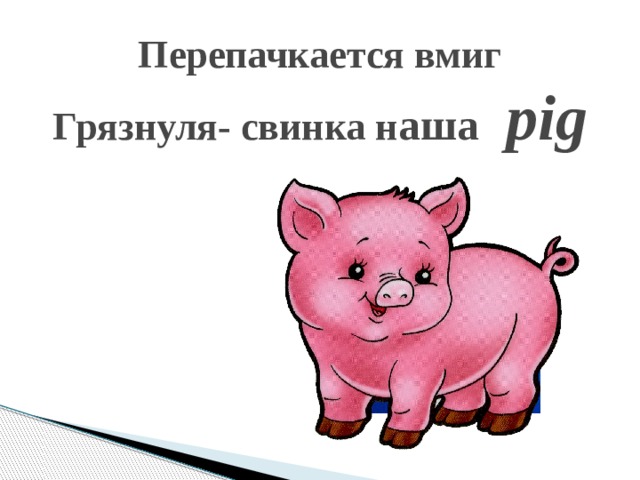 Перепачкается вмиг  Грязнуля- свинка н аша  pig   