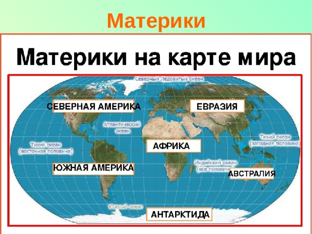 Материки на карте 2 класс окружающий мир презентация