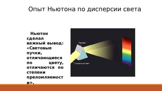 Дисперсия света цвета тел презентация 9 класс