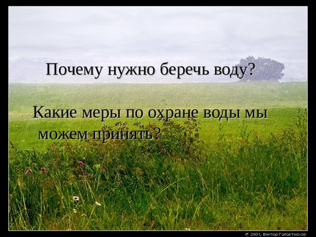  Почему  нужно беречь воду?  Какие меры по охране воды мы можем принять? 