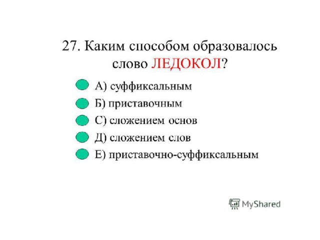 Способы образования слов презентация
