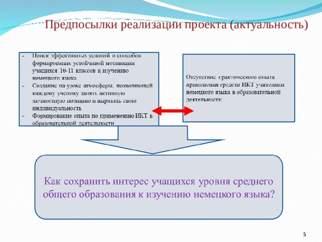 Предпосылки реализации проекта это