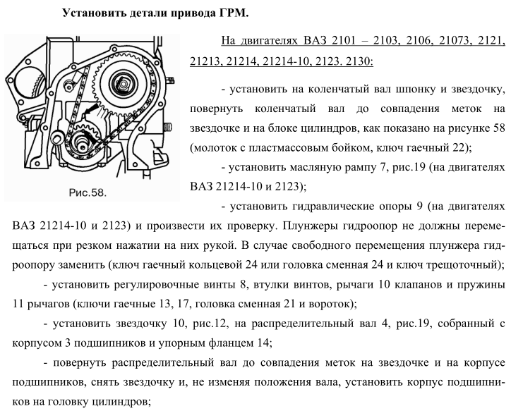 Технологическая карта замена ремня грм ваз 2110