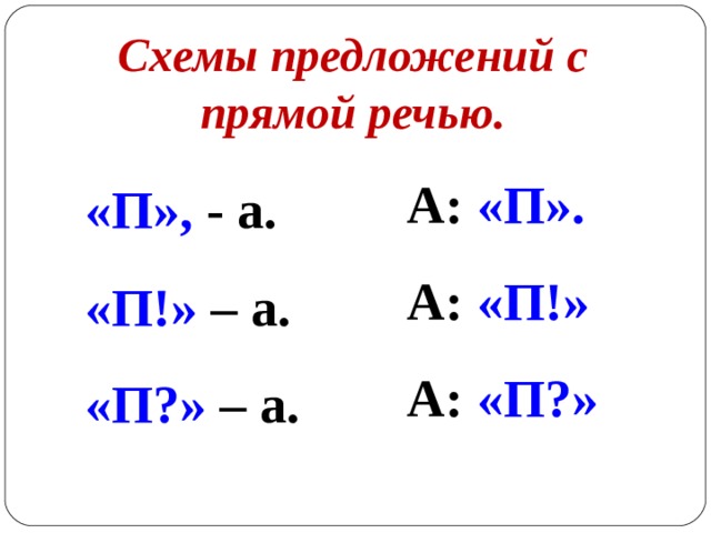 Составить схему с прямой речью