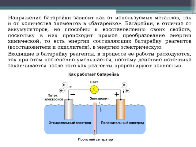 Батарейка напряжение села