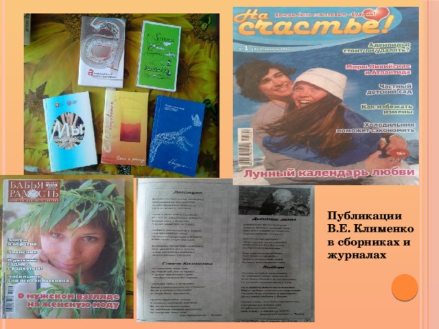 Публикации В.Е. Клименко в сборниках и журналах 