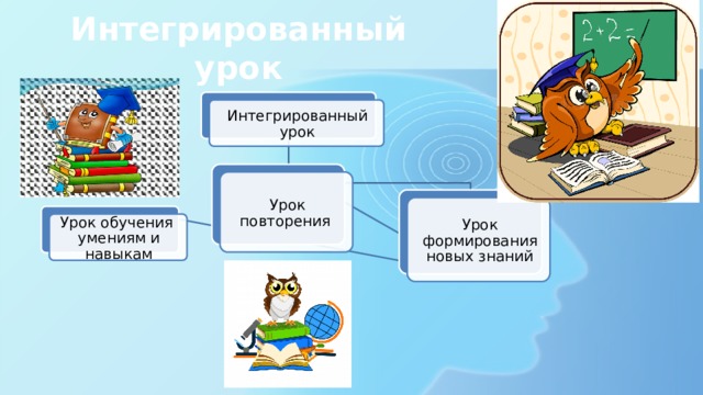 Интегрированный урок Интегрированный урок Урок повторения Урок формирования новых знаний Урок обучения умениям и навыкам 