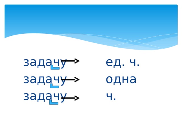  задачу ед. ч.  задачу одна  задачу ч. 