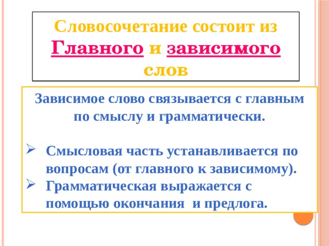 Из чего состоит словосочетание. Словосочетание состоит. Словосочетание состоит из главного. Словосочетания состоит из главного и зависимого.