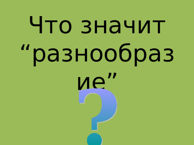 Что значит “ разнообразие ” 