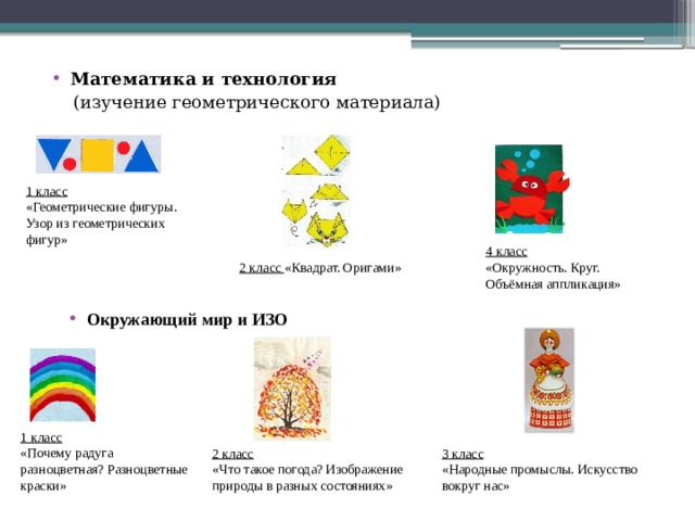 В предмете технология изучается 7 класс. Принципы изучения геометрического материала в начальной школе. Оригами окружающий мир 2 класс.