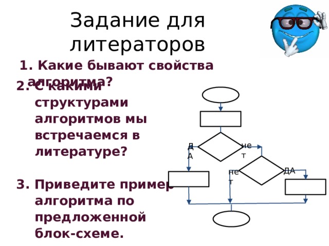 Установите соответствие между формами блоков в блок схеме и их значением - Basan