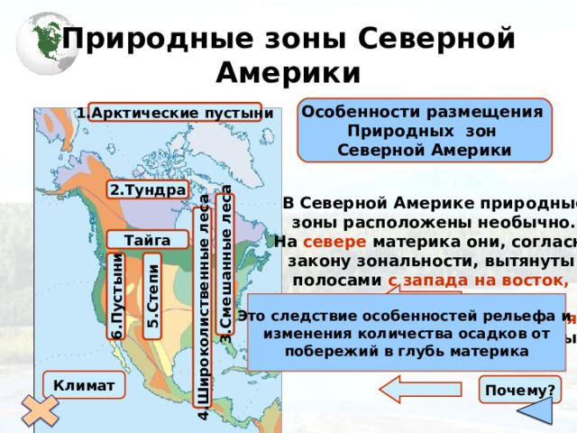 Природные зоны северной америки