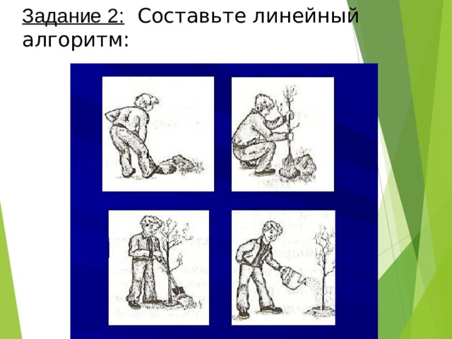 Задание 2:  Составьте линейный  алгоритм:   