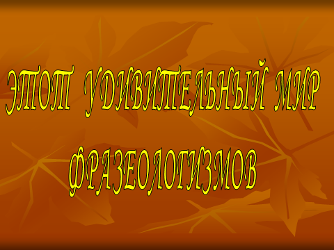 Проект удивительный мир фразеологизмов 6 класс