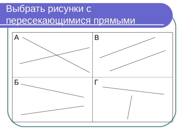 Выбери соответствующие рисунку утверждения данные прямые