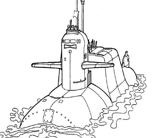 Рисунок подводной лодки карандашом