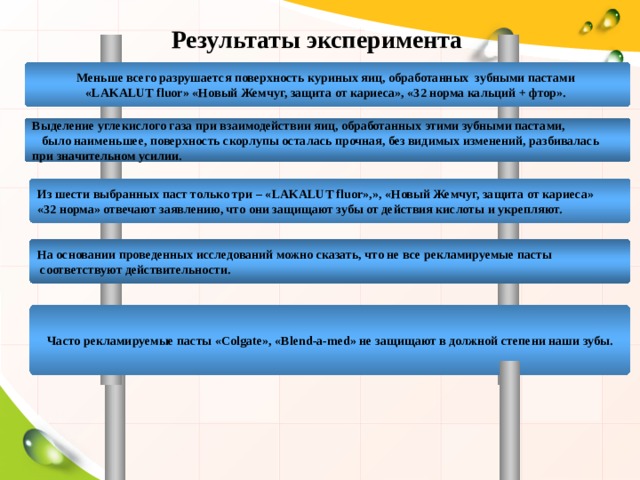 Исследование защитных свойств зубных паст проект