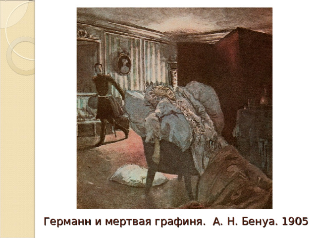 Германн и мертвая графиня. А. Н. Бенуа. 1905 