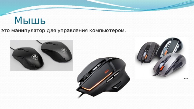 Мышь это манипулятор для управления компьютером. 