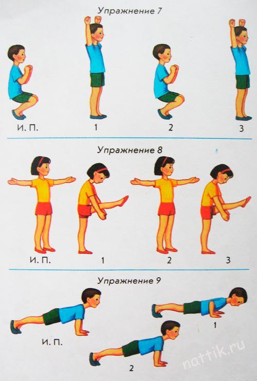 Утренняя гимнастика в картинках