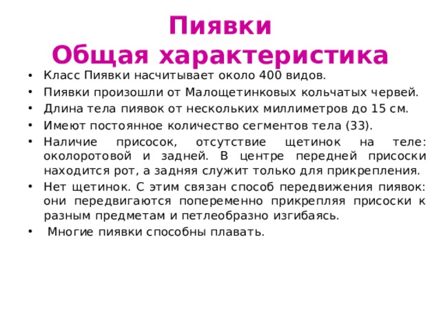 Класс пиявки. Пиявки характеристика. Класс пиявки общая характеристика. Характеристика класса пиявки. Особенности класса пиявки.