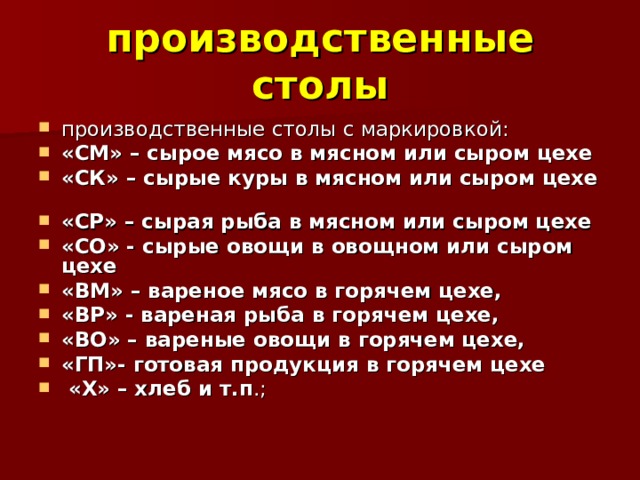 Маркировка в общепите образец кухонного инвентаря