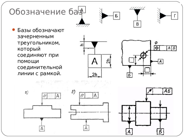 Что означает база. База на чертеже обозначение. Схема базирования обозначение баз. Обозначение баз на чертеже. Как обозначается база на чертеже.